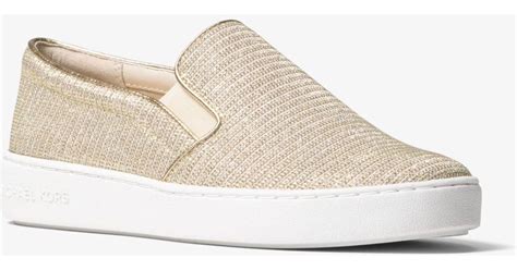 michael kors keaton chain-mesh slip-on sneaker|keaton logo slip on sneaker.